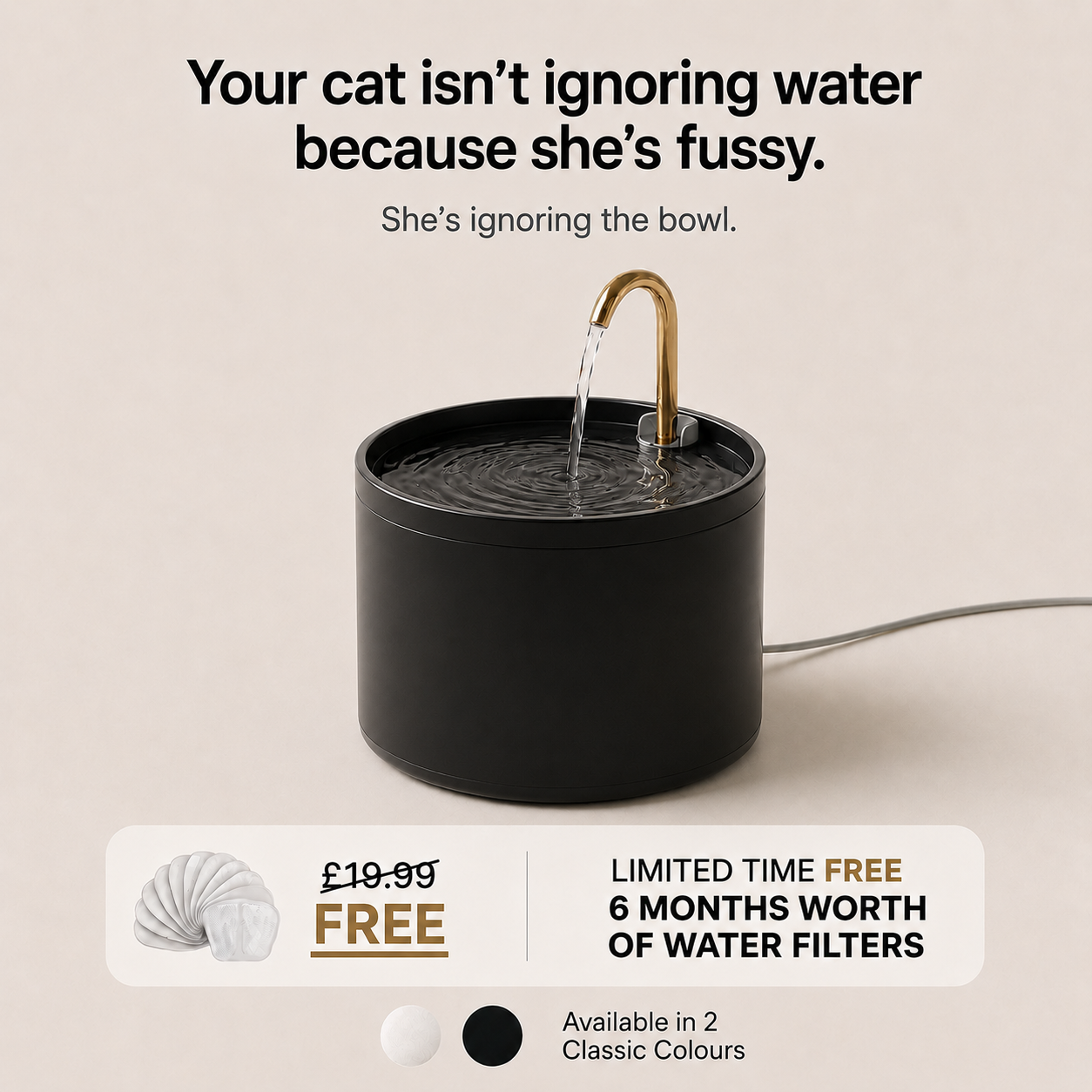 Ceramic Cat Water Fountain