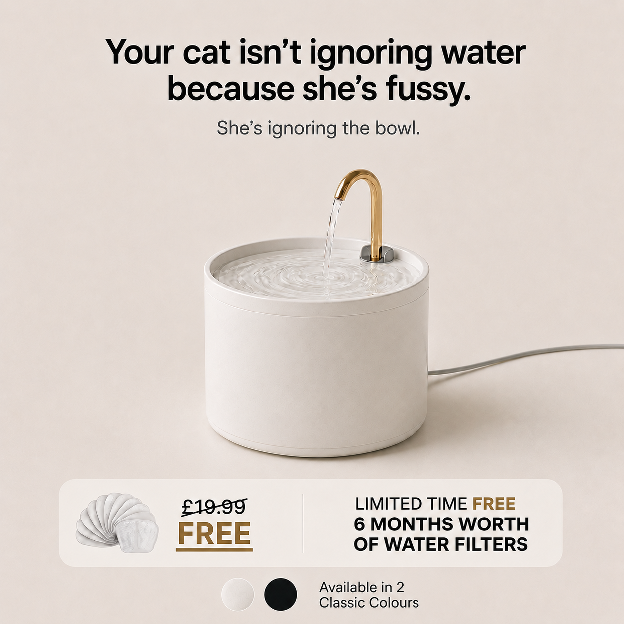 Ceramic Cat Water Fountain
